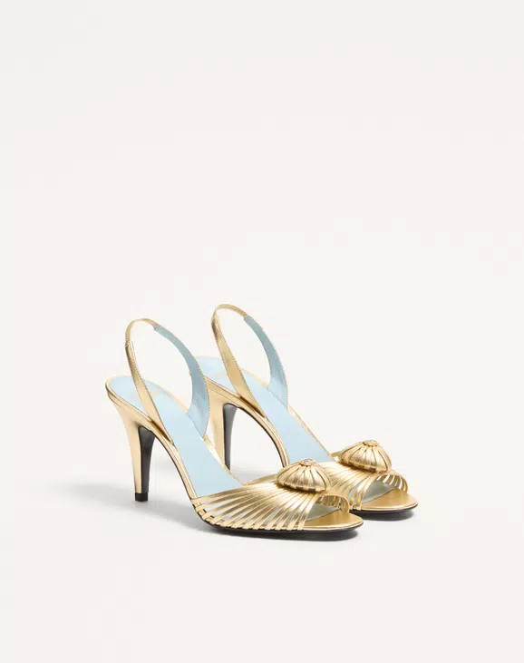 Valentino Royal Sandal In Laminated Nappa Leather 85Mm - Image 6